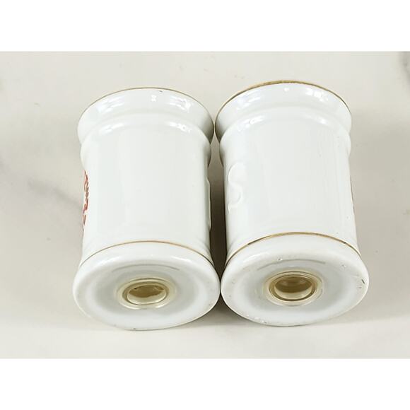 Salt & Pepper Shakers Tennessee Souvenir 80's Porcelain 2 3/4" Gold Trim Vintage - Picture 11 of 12